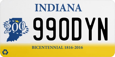 IN license plate 990DYN