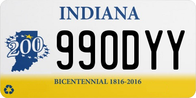 IN license plate 990DYY