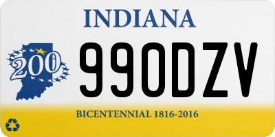 IN license plate 990DZV