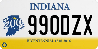 IN license plate 990DZX