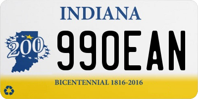 IN license plate 990EAN