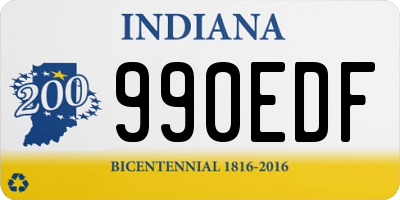 IN license plate 990EDF