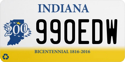 IN license plate 990EDW