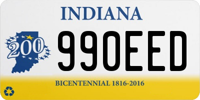 IN license plate 990EED