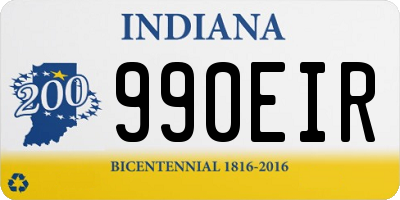 IN license plate 990EIR