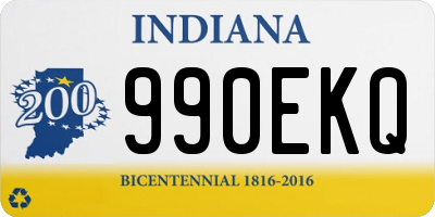 IN license plate 990EKQ