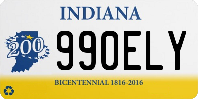 IN license plate 990ELY