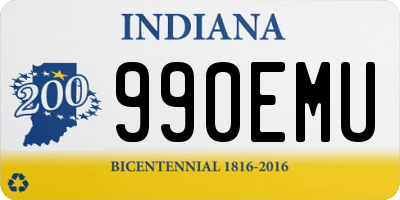 IN license plate 990EMU