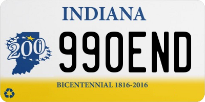 IN license plate 990END