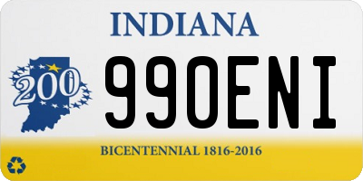 IN license plate 990ENI