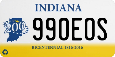 IN license plate 990EOS