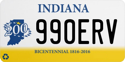 IN license plate 990ERV