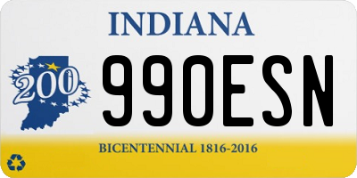 IN license plate 990ESN