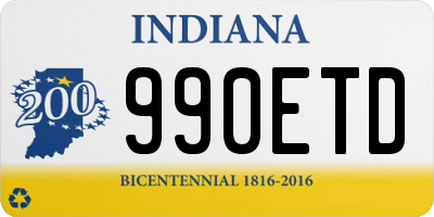 IN license plate 990ETD