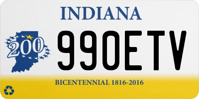 IN license plate 990ETV