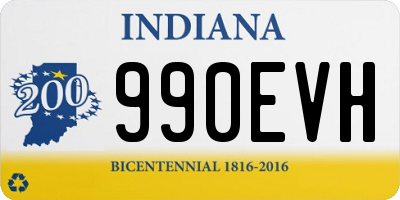 IN license plate 990EVH