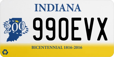 IN license plate 990EVX