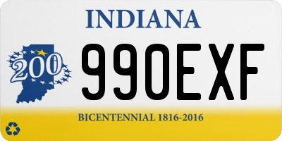 IN license plate 990EXF