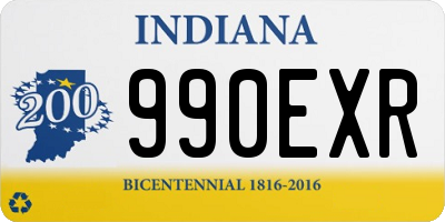 IN license plate 990EXR