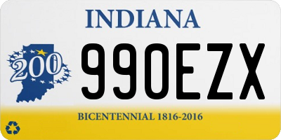 IN license plate 990EZX