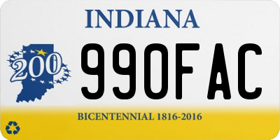 IN license plate 990FAC