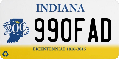 IN license plate 990FAD
