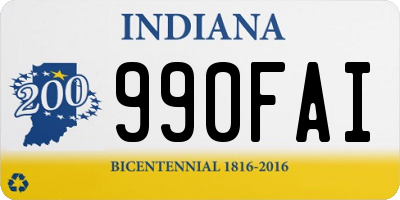 IN license plate 990FAI