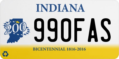 IN license plate 990FAS