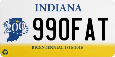 IN license plate 990FAT