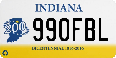 IN license plate 990FBL