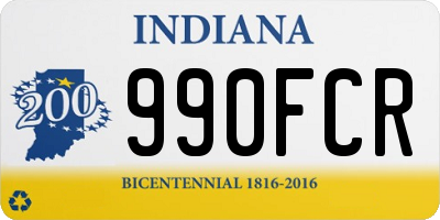 IN license plate 990FCR