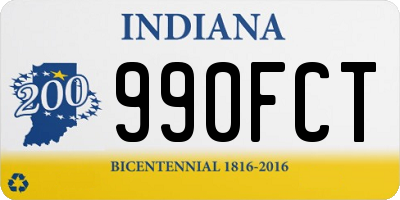 IN license plate 990FCT