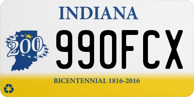 IN license plate 990FCX