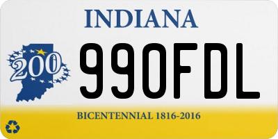 IN license plate 990FDL