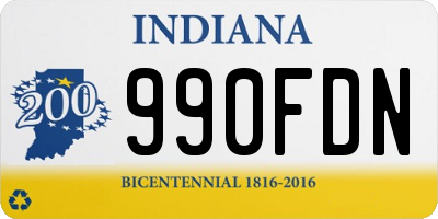 IN license plate 990FDN