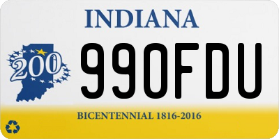 IN license plate 990FDU