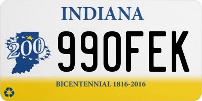 IN license plate 990FEK