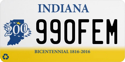 IN license plate 990FEM