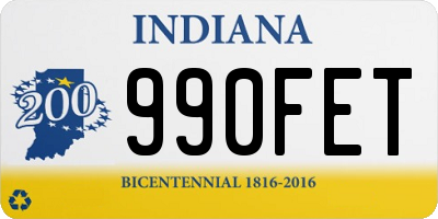 IN license plate 990FET