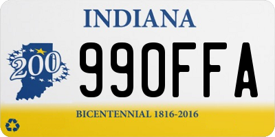 IN license plate 990FFA