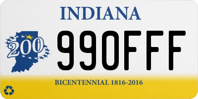 IN license plate 990FFF