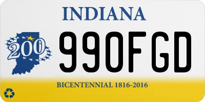 IN license plate 990FGD