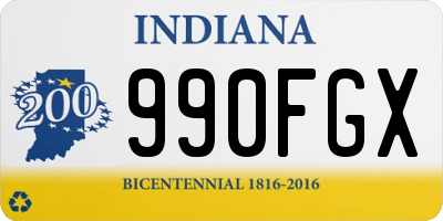 IN license plate 990FGX