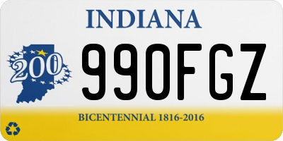 IN license plate 990FGZ