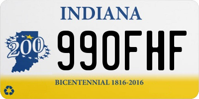 IN license plate 990FHF