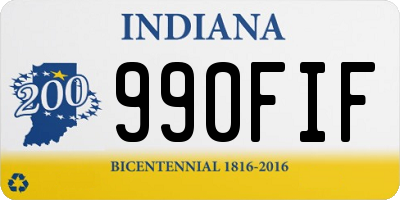 IN license plate 990FIF