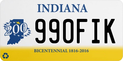 IN license plate 990FIK