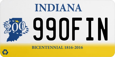 IN license plate 990FIN