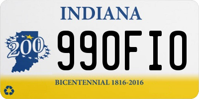 IN license plate 990FIO