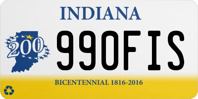 IN license plate 990FIS